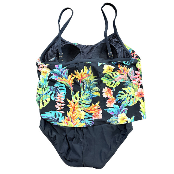 Maxine of Hollywood Full coverage tummy control one piece tropical swimwear one - Picture 2 of 8